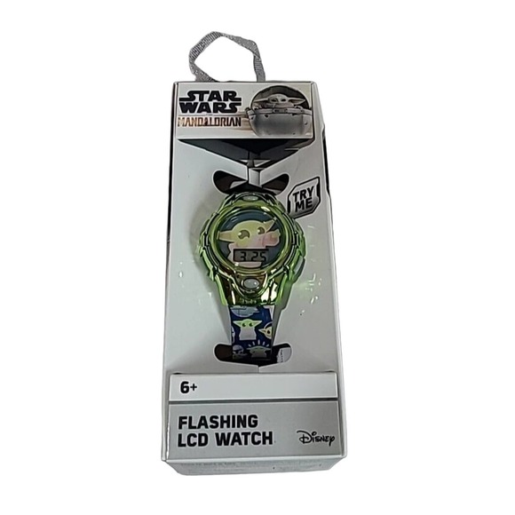 NIB Star Wars Disney Mandalorian Baby Yoda Kids Digital Flashing LCD Watch - Picture 1 of 4